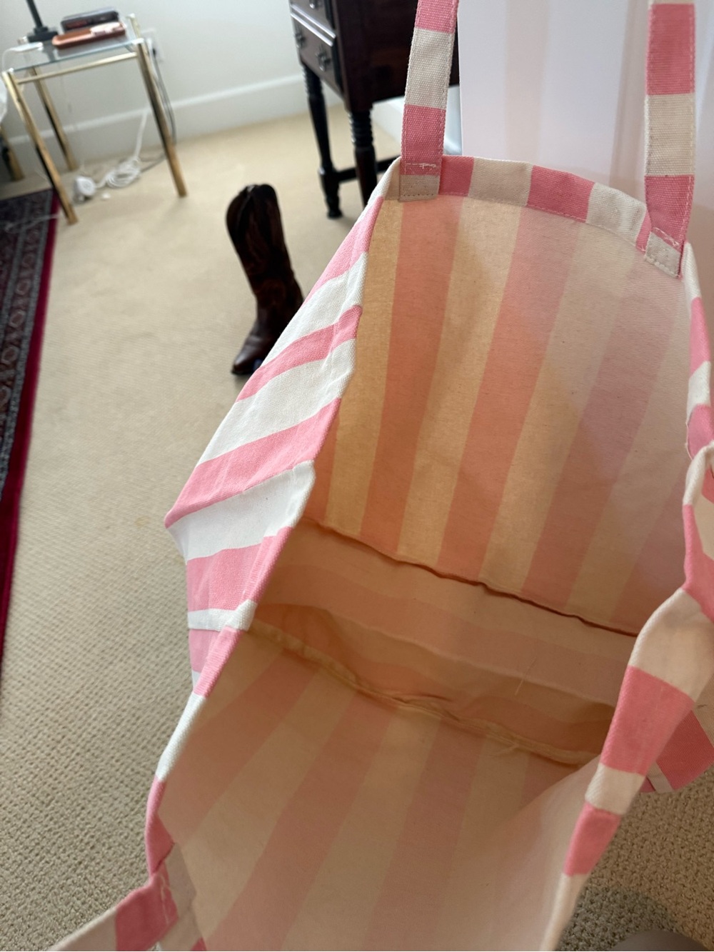 Sézane pink and white tote - Picture 2 of 2